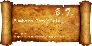 Bumbera Terézia névjegykártya